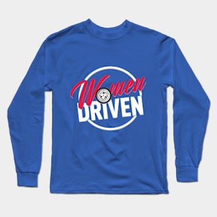 Women Driven Logo in white Large print Long Sleeve T-Shirt